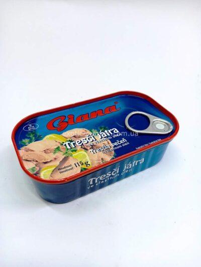 Печінка тріски натуральна GIANA у власному маслі