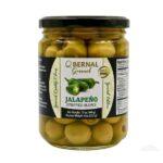 Оливки Бернал BERNAL Gourmet Manzanilla Rellenas de Jalapeno фаршировані халапеньо, 436 г