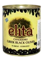 Маслини Еліта ELITA Chalkidiki Greek Black Olives in Brine з кісточкою, 820 г
