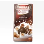 Шоколад TORRAS молочний з фундуком, БЕЗ ЦУКРУ та глютену, 75г