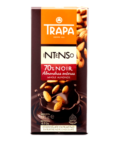 Шоколад Трапа TRAPA INTENSO чорний з цільним мигдалем