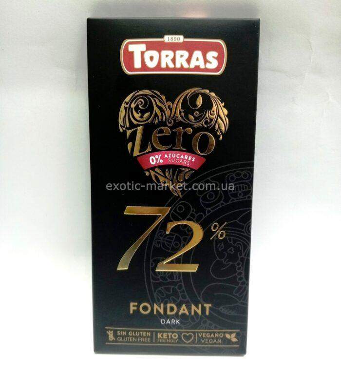 Шоколад Торрас TORRAS 72% екстра чорний без цукру