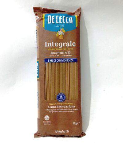 Паста Де Чеко De Сecco Spaghetti Integrale №12 цельнозернові, 1 кг.