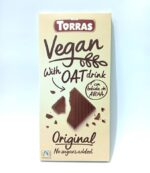 Шоколад Torras Vegan чорний з вівсяним молоком, без цукру, 100 г.