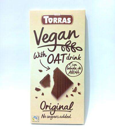 Шоколад Торрас Torras чорний з вівсяним молоком без цукру